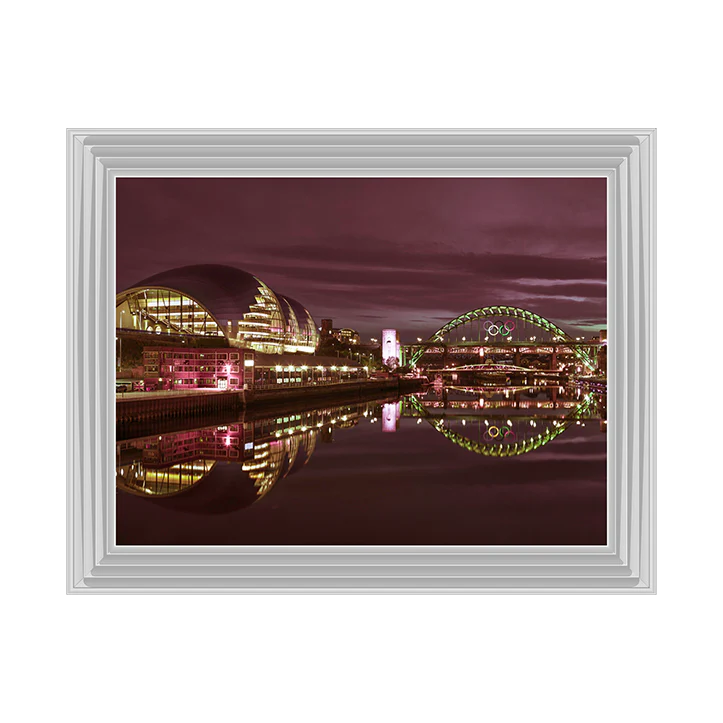 Newcastle Glasshouse & Tyne Bridge - Framed Picture