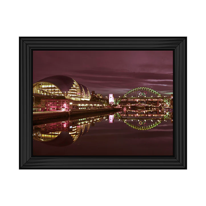 Newcastle Glasshouse & Tyne Bridge - Framed Picture