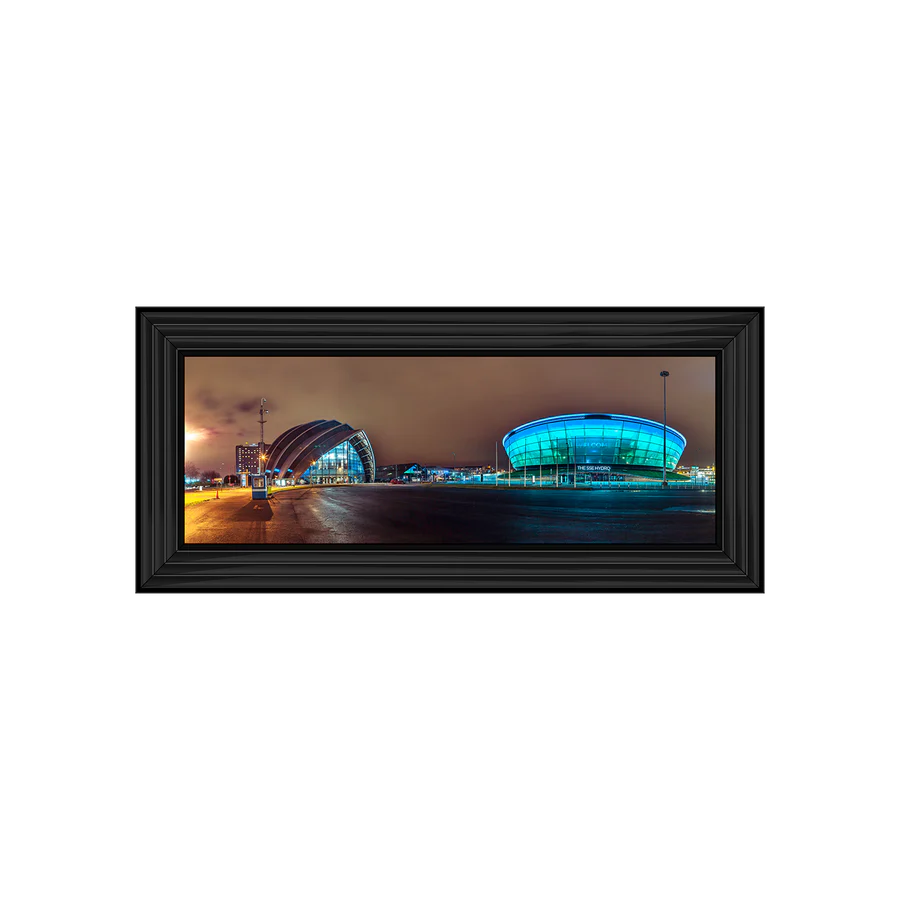 Glasgow Clyde Auditorium & Hydro At Night - Framed Picture