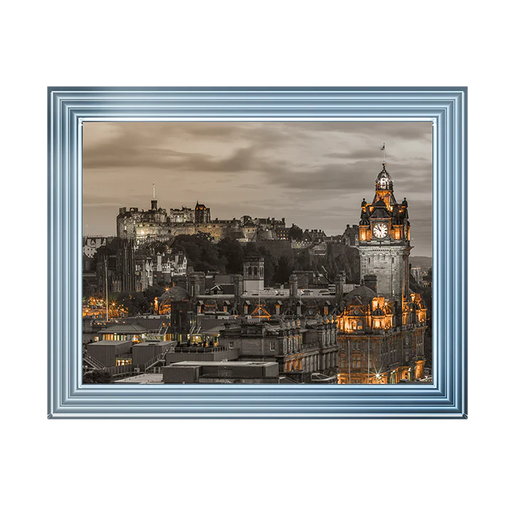 Edinburgh Castle & The Balmoral Hotel - Framed Picture