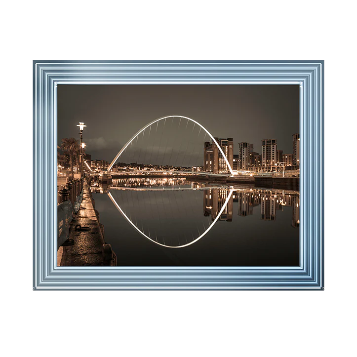 Black & White Gateshead Millennium Bridge - Framed Picture