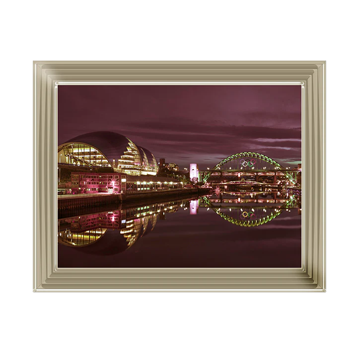 Newcastle Glasshouse & Tyne Bridge - Framed Picture