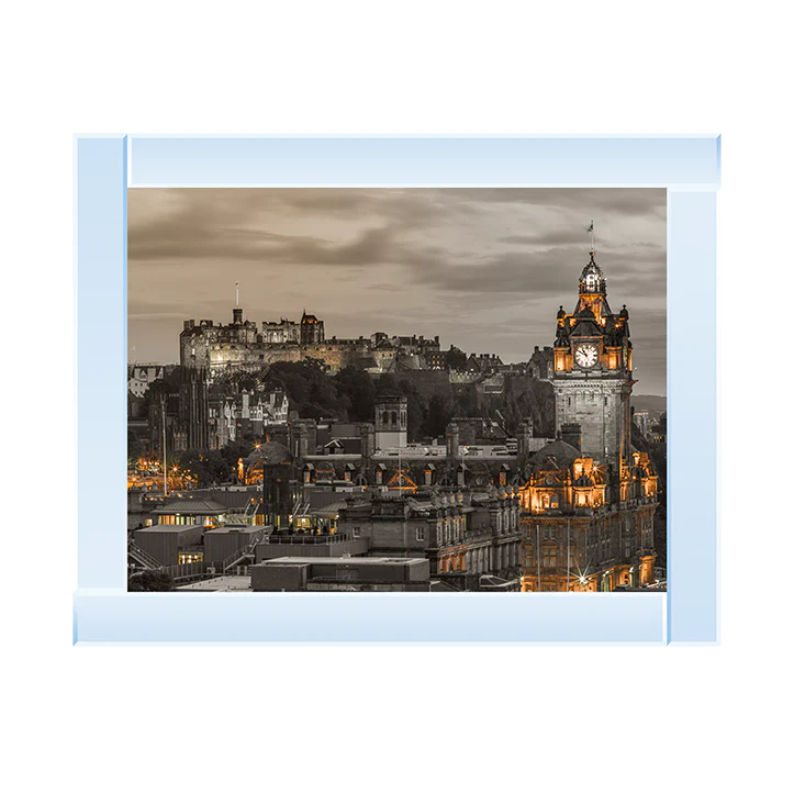 Edinburgh Castle & The Balmoral Hotel - Framed Picture