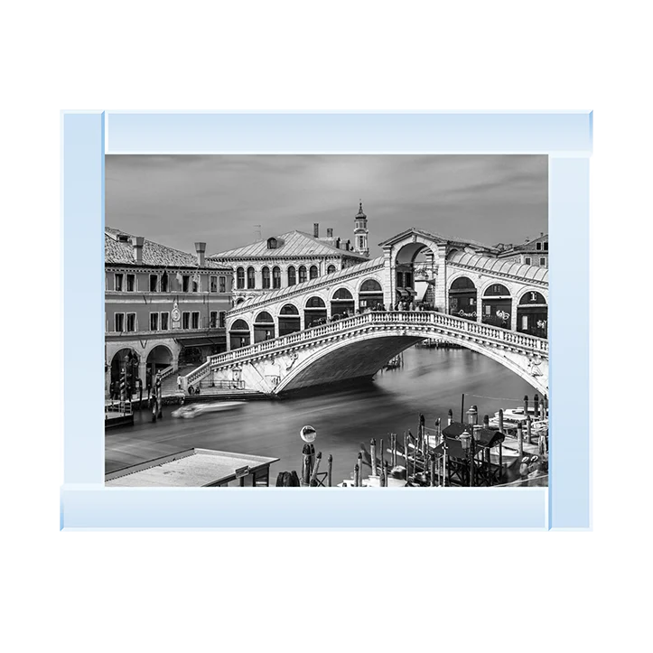 Black & White Venice Rialto Bridge - Framed Picture