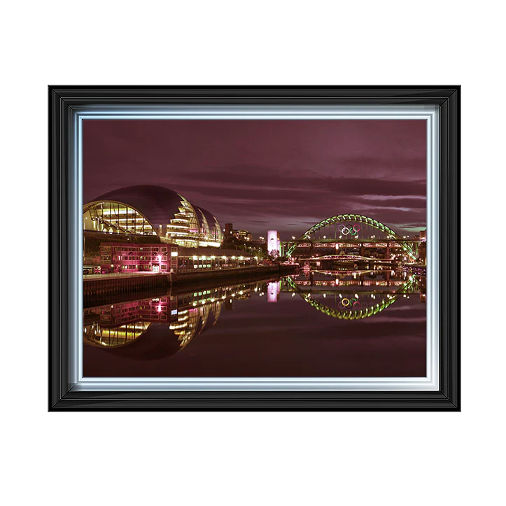 Newcastle Glasshouse & Tyne Bridge - Framed Picture