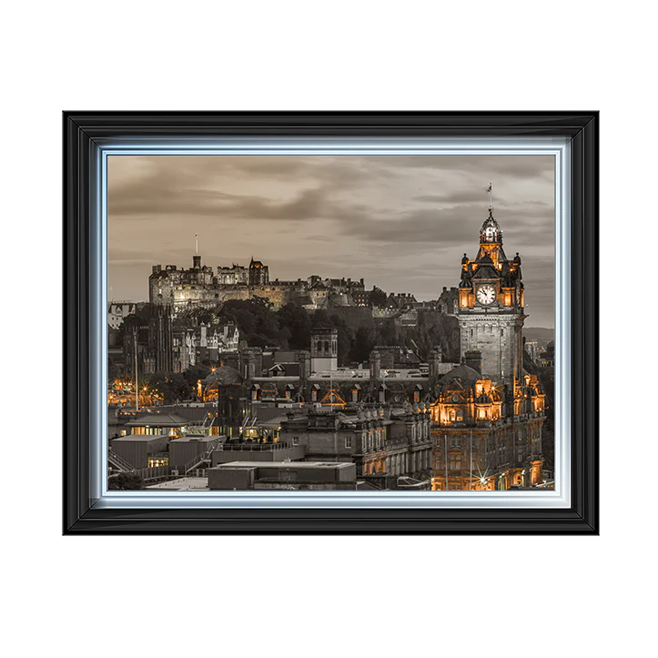 Edinburgh Castle & The Balmoral Hotel - Framed Picture