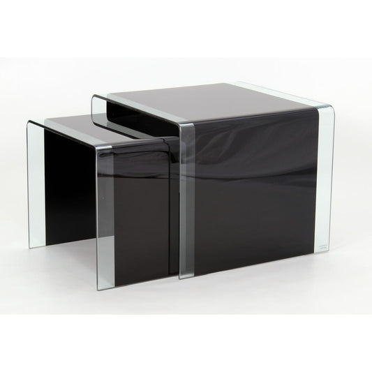 Henley - Nest Of 2 Tables - Black Glass