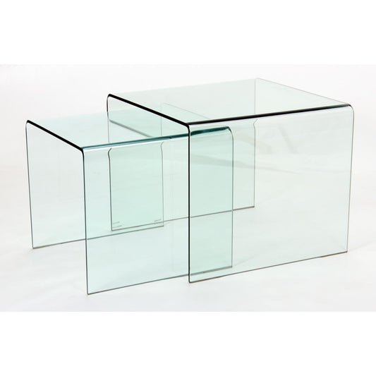 Henley - Nest Of 2 Tables - Clear Glass