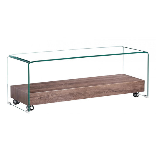 Henley - TV Unit With Shelf - Clear Glass