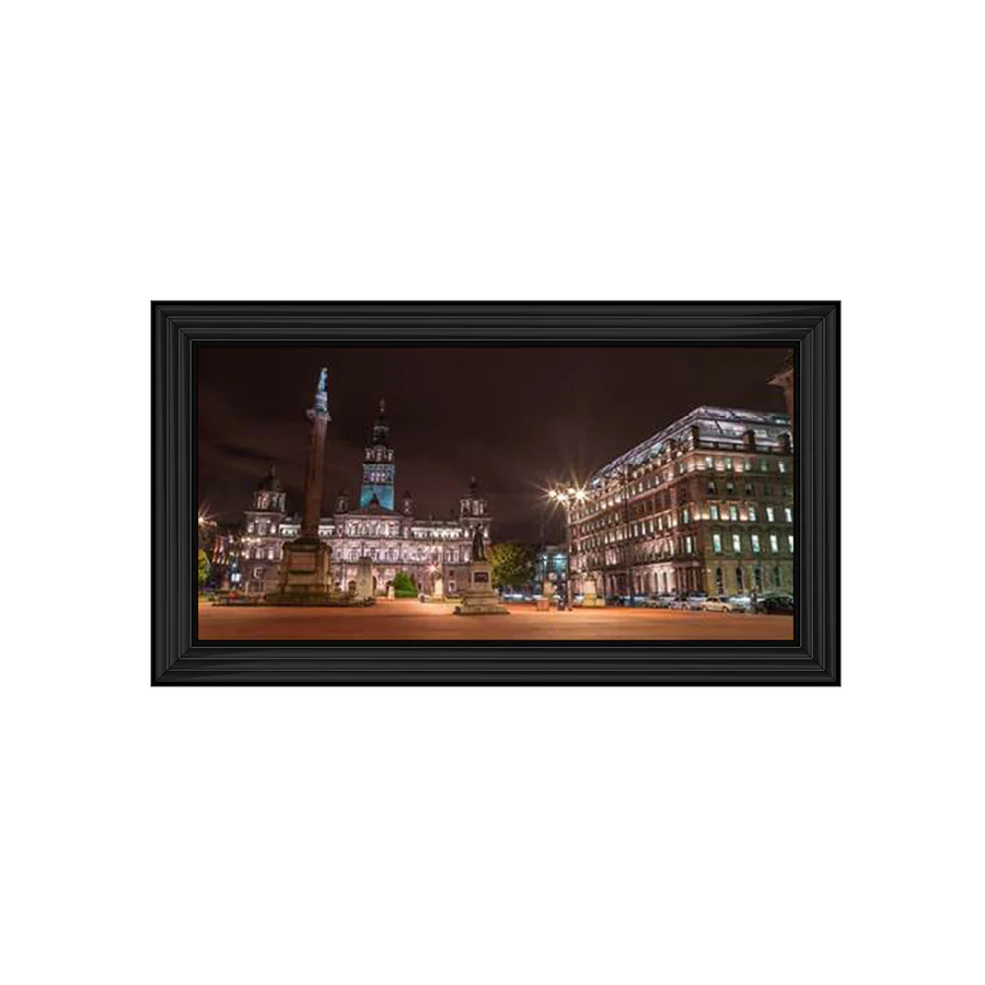 Glasgow George Square At Night - Framed Picture