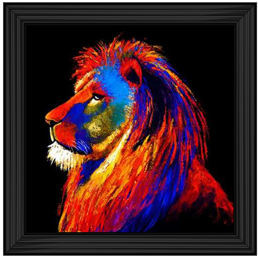 Colourful Lion Abstract - Framed Picture