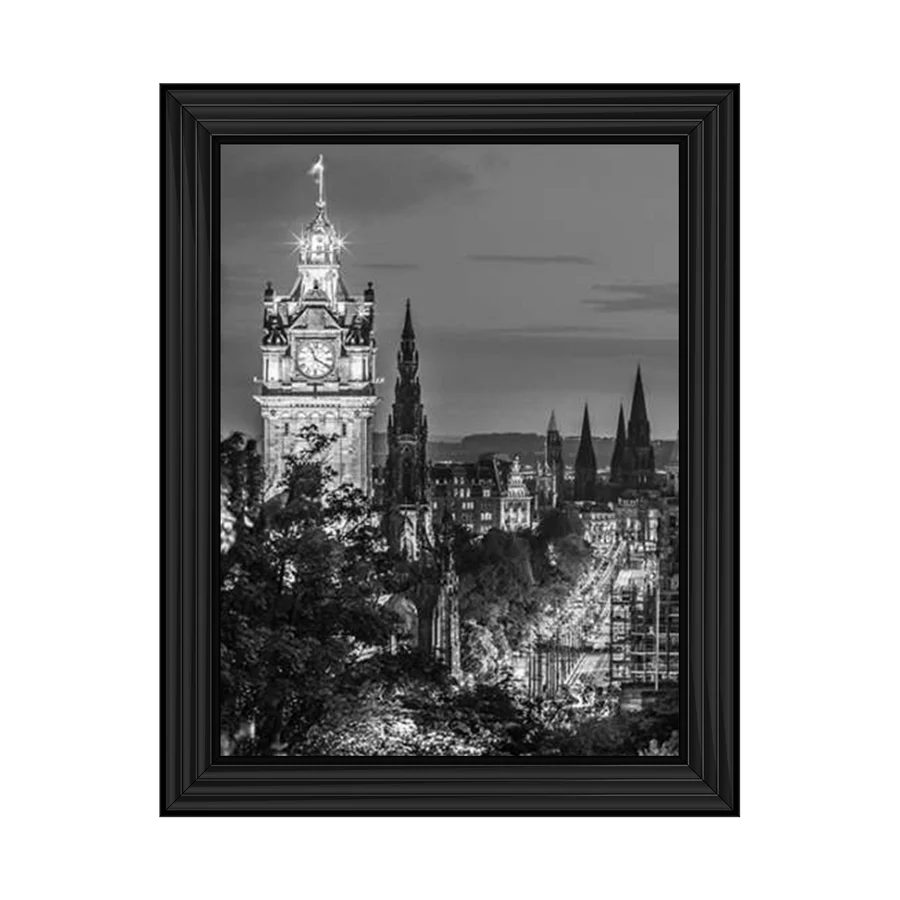 The Balmoral Hotel At Night Edinburgh - Framed Picture