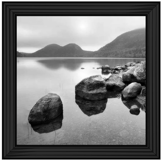 Black & White Mirror Lake - Framed Picture