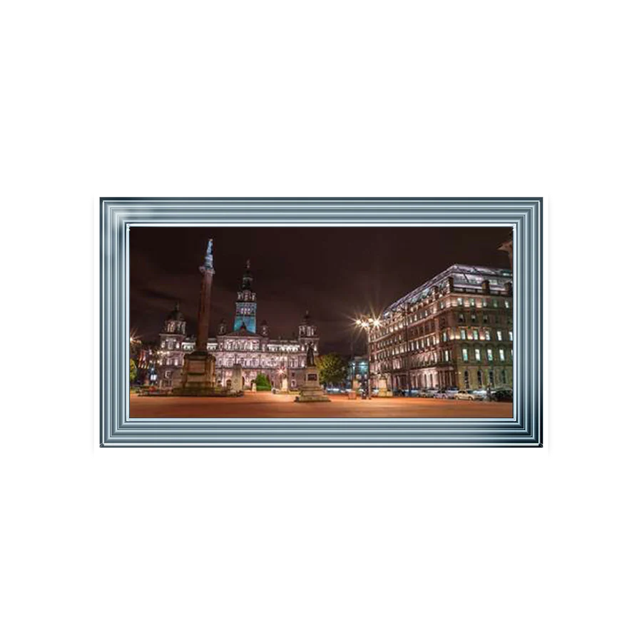 Glasgow George Square At Night - Framed Picture