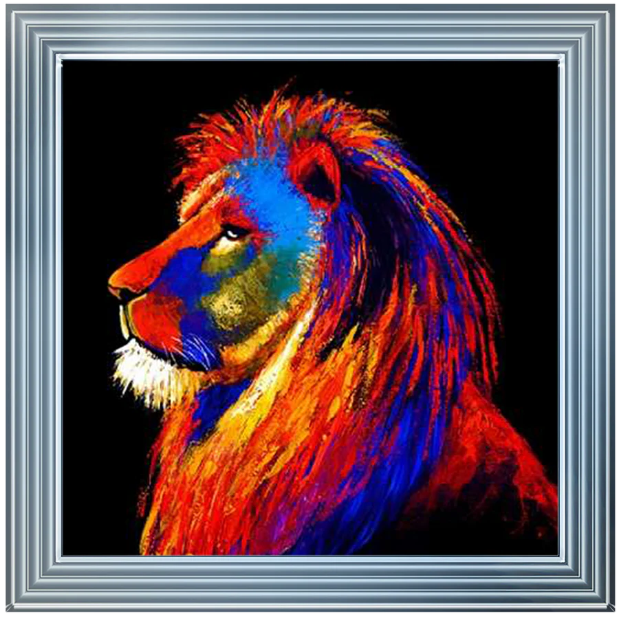 Colourful Lion Abstract - Framed Picture