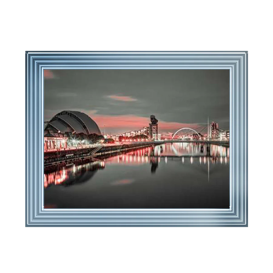 Glasgow SECC Armadillo With Red Sky – Framed Picture