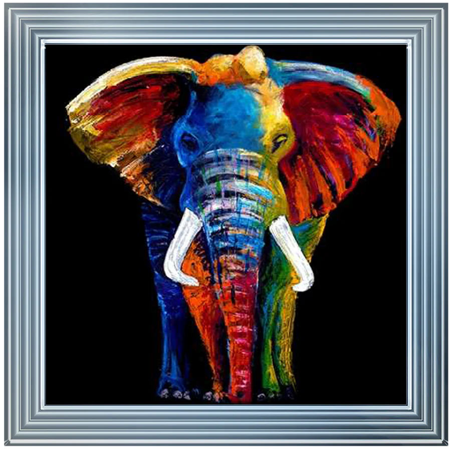 Colourful Elephant Abstract - Framed Picture