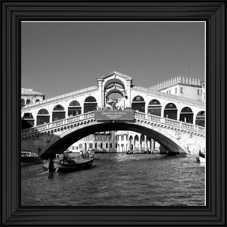 Black & White Rialto Bridge Venice - Framed Picture