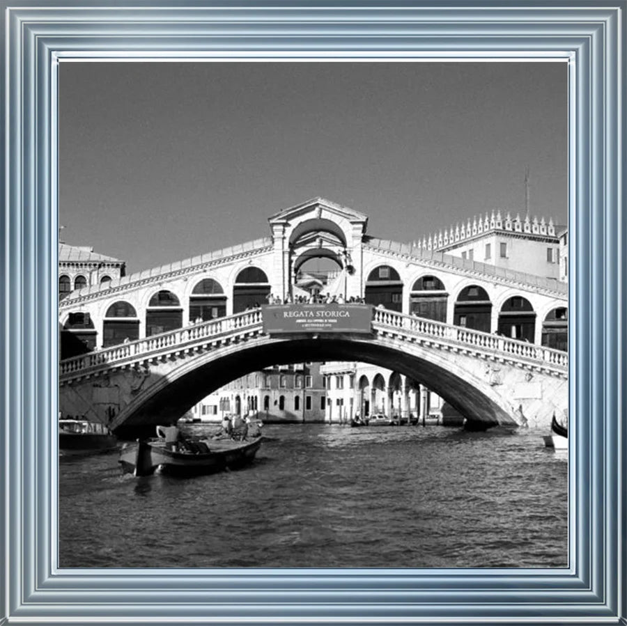 Black & White Rialto Bridge Venice - Framed Picture