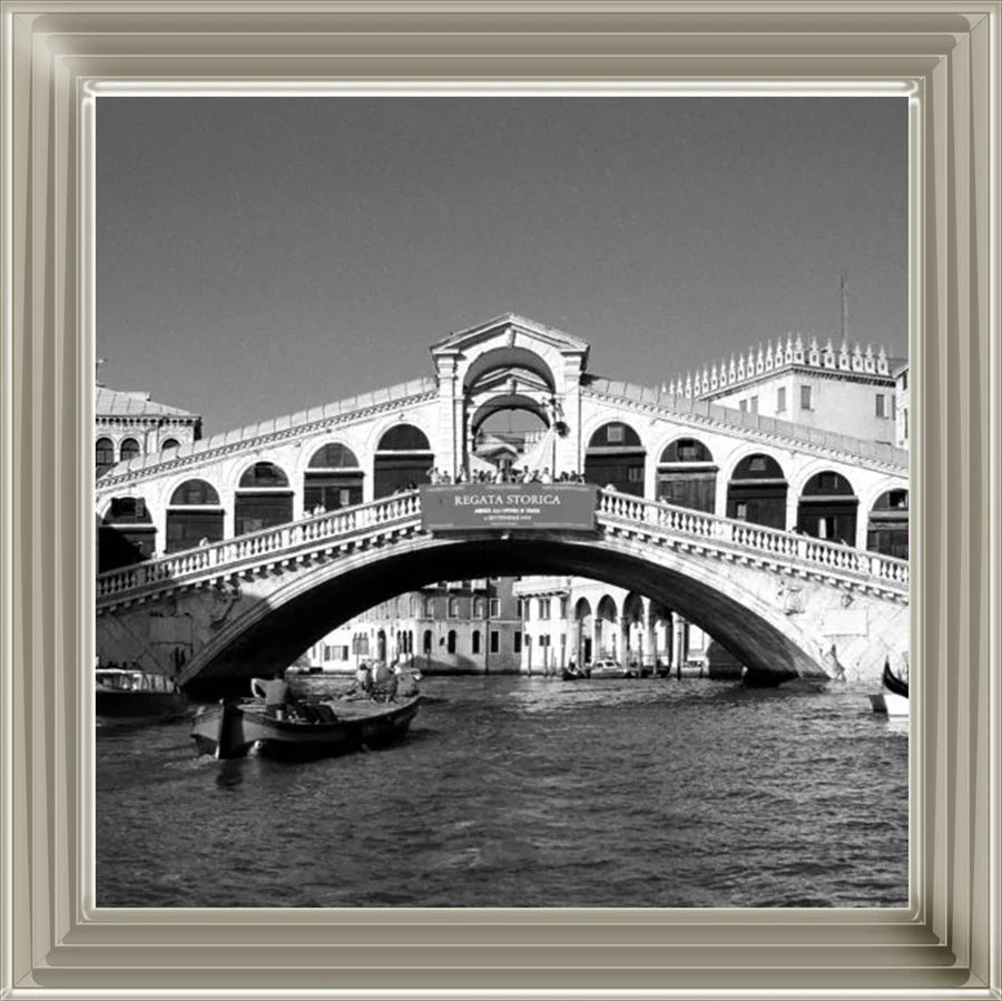 Black & White Rialto Bridge Venice - Framed Picture