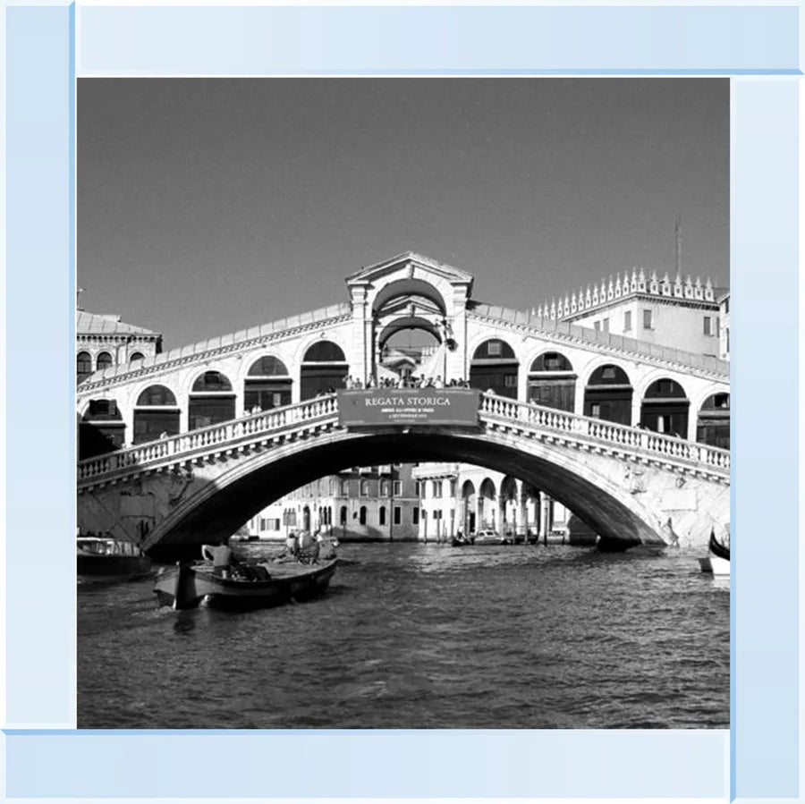 Black & White Rialto Bridge Venice - Framed Picture