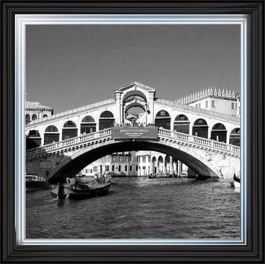 Black & White Rialto Bridge Venice - Framed Picture