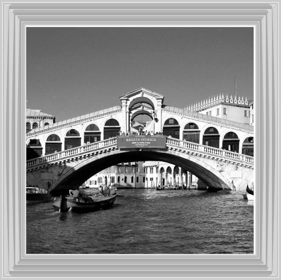 Black & White Rialto Bridge Venice - Framed Picture