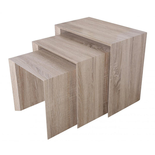 Paris - Nest Of 3 Tables - Natural Oak Effect