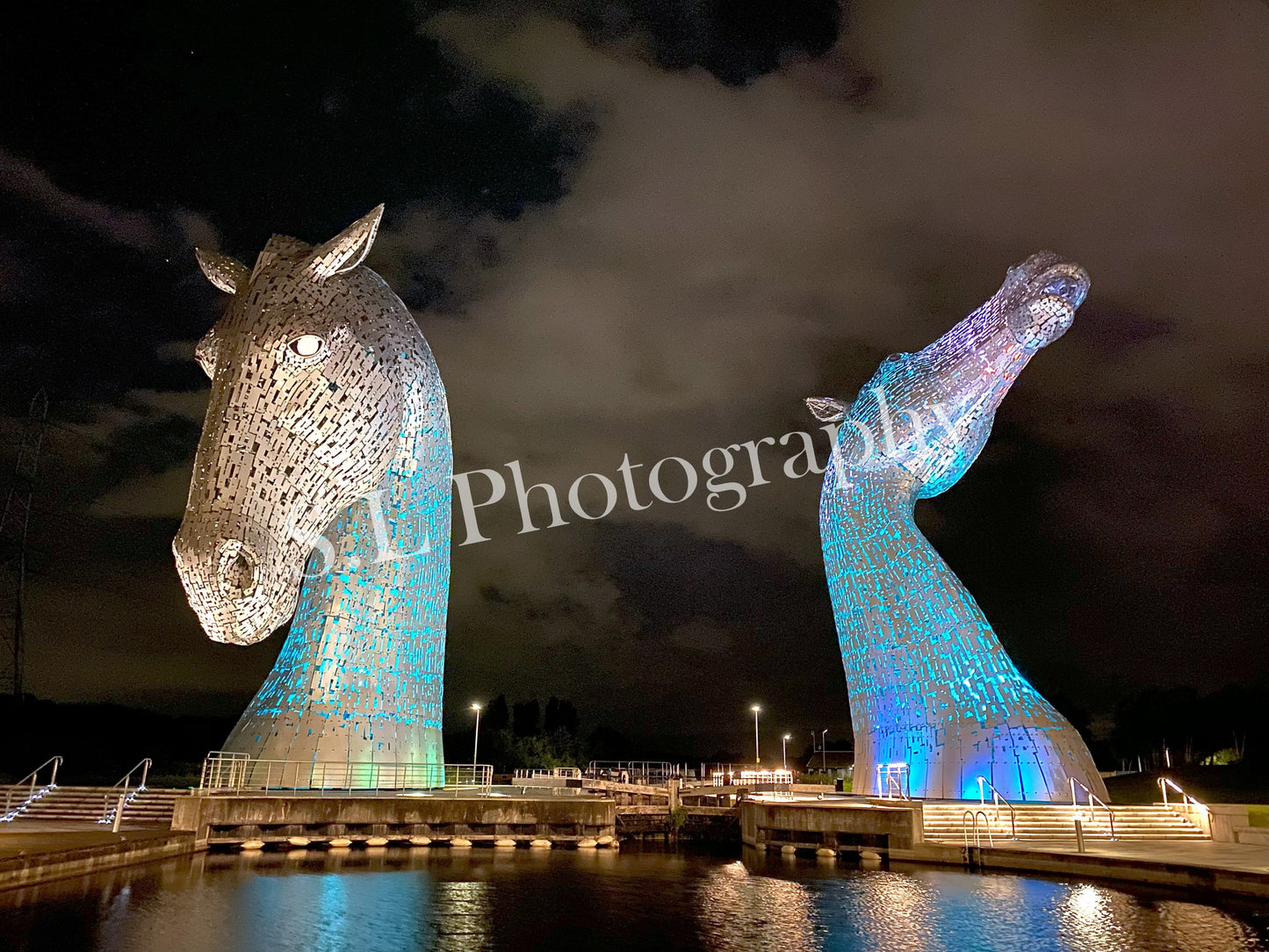 The Kelpies At Night - Print