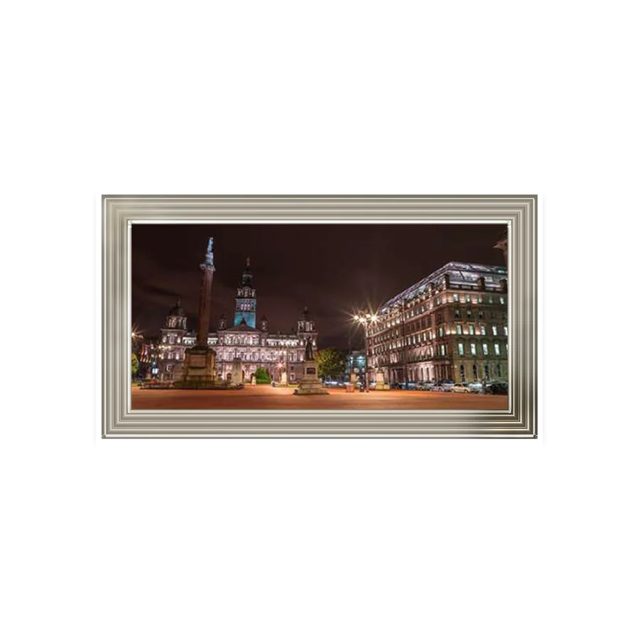 Glasgow George Square At Night - Framed Picture