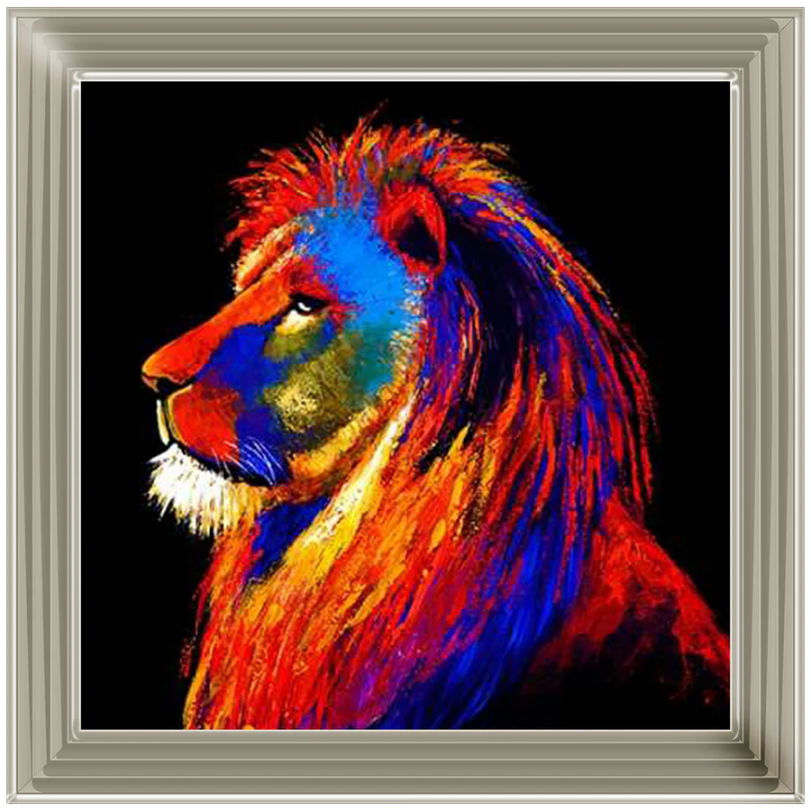 Colourful Lion Abstract - Framed Picture