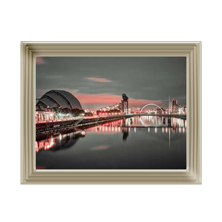 Glasgow SECC Armadillo With Red Sky – Framed Picture