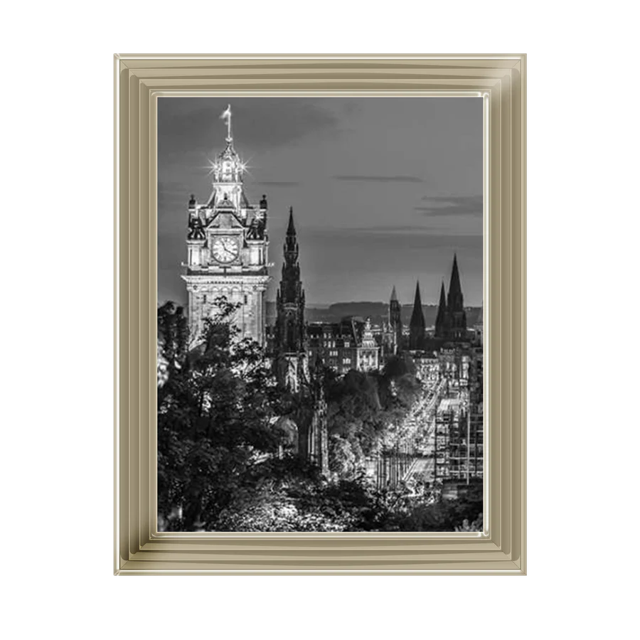 The Balmoral Hotel At Night Edinburgh - Framed Picture