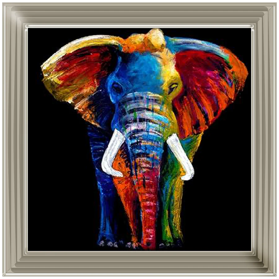 Colourful Elephant Abstract - Framed Picture