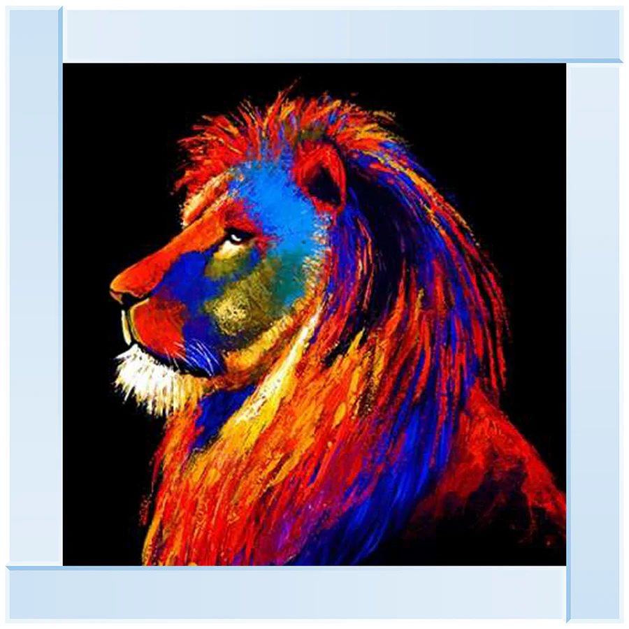 Colourful Lion Abstract - Framed Picture