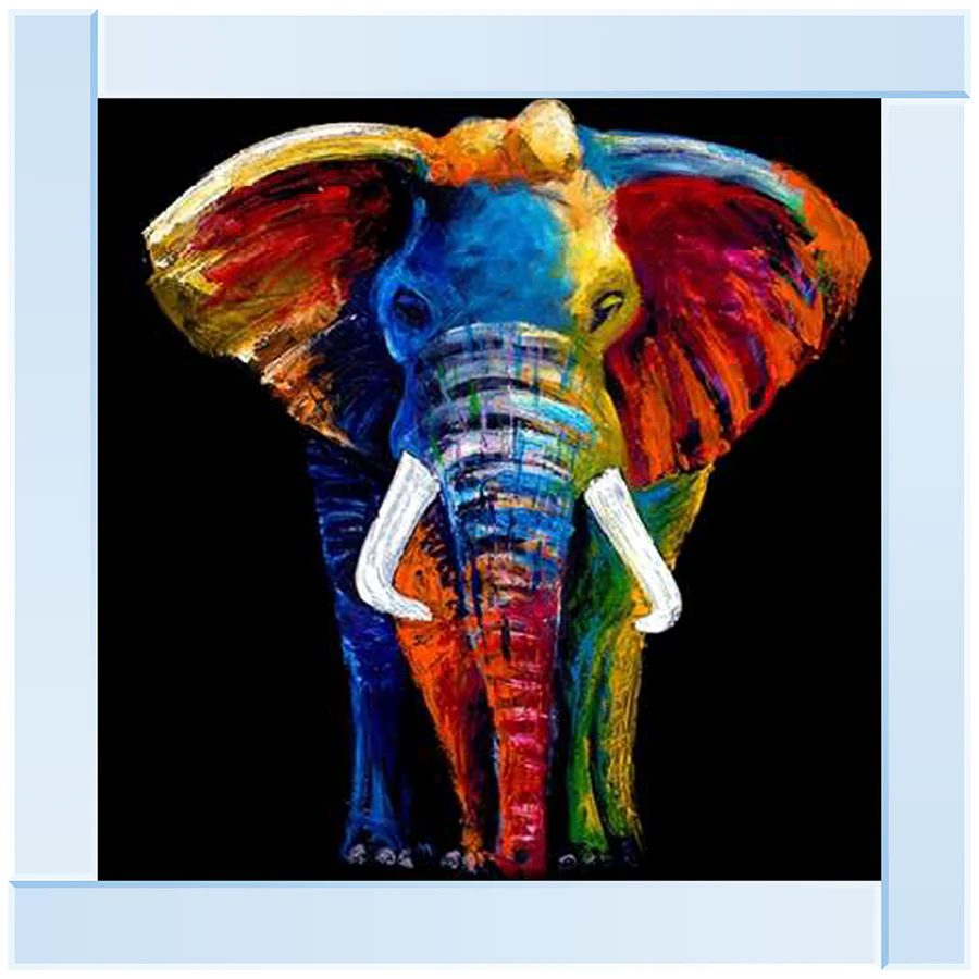 Colourful Elephant Abstract - Framed Picture