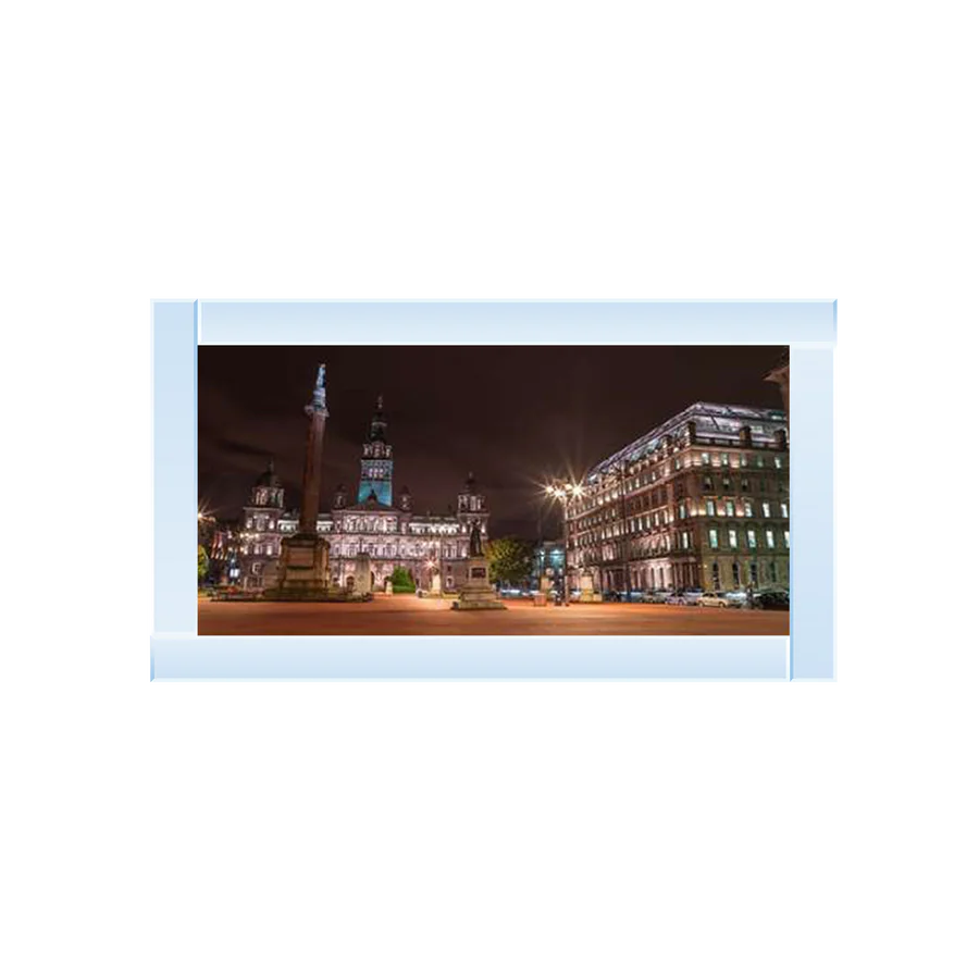 Glasgow George Square At Night - Framed Picture