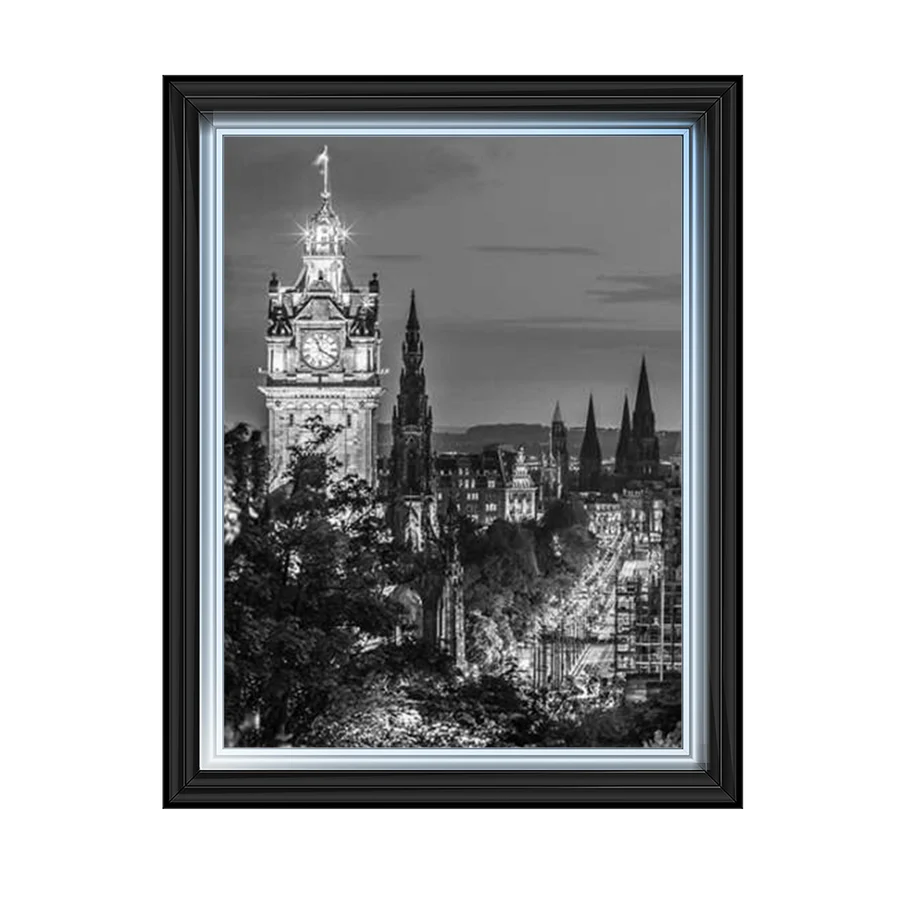 The Balmoral Hotel At Night Edinburgh - Framed Picture