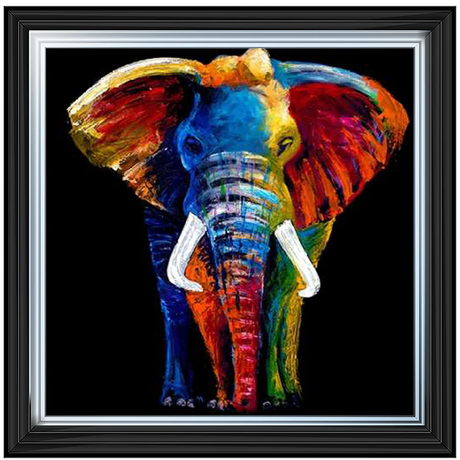 Colourful Elephant Abstract - Framed Picture