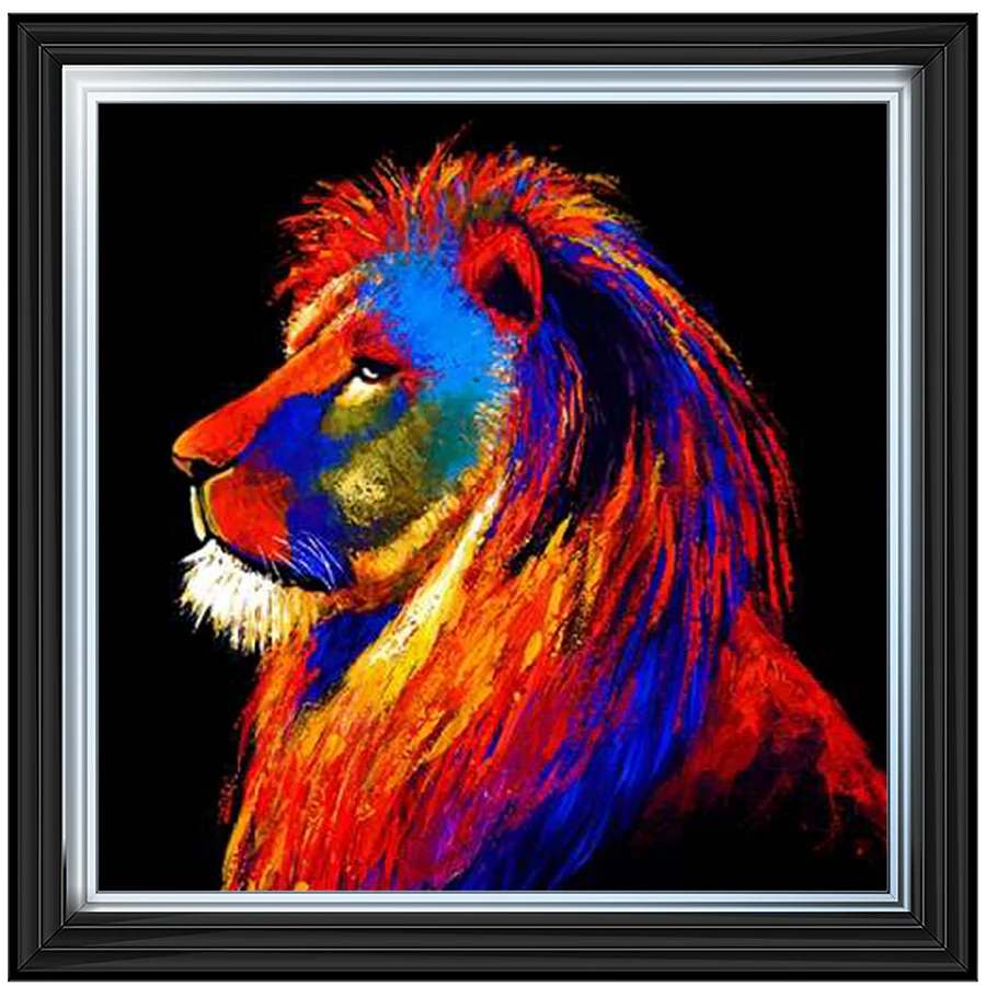 Colourful Lion Abstract - Framed Picture