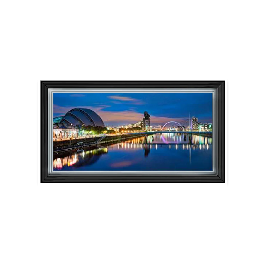 Glasgow Armadillo River Clyde With Blue Sky - Framed Picture