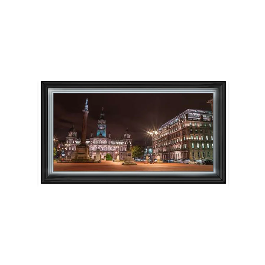 Glasgow George Square At Night - Framed Picture