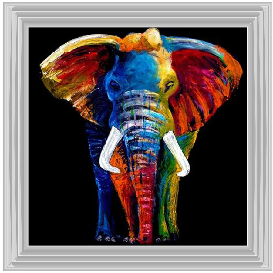 Colourful Elephant Abstract - Framed Picture