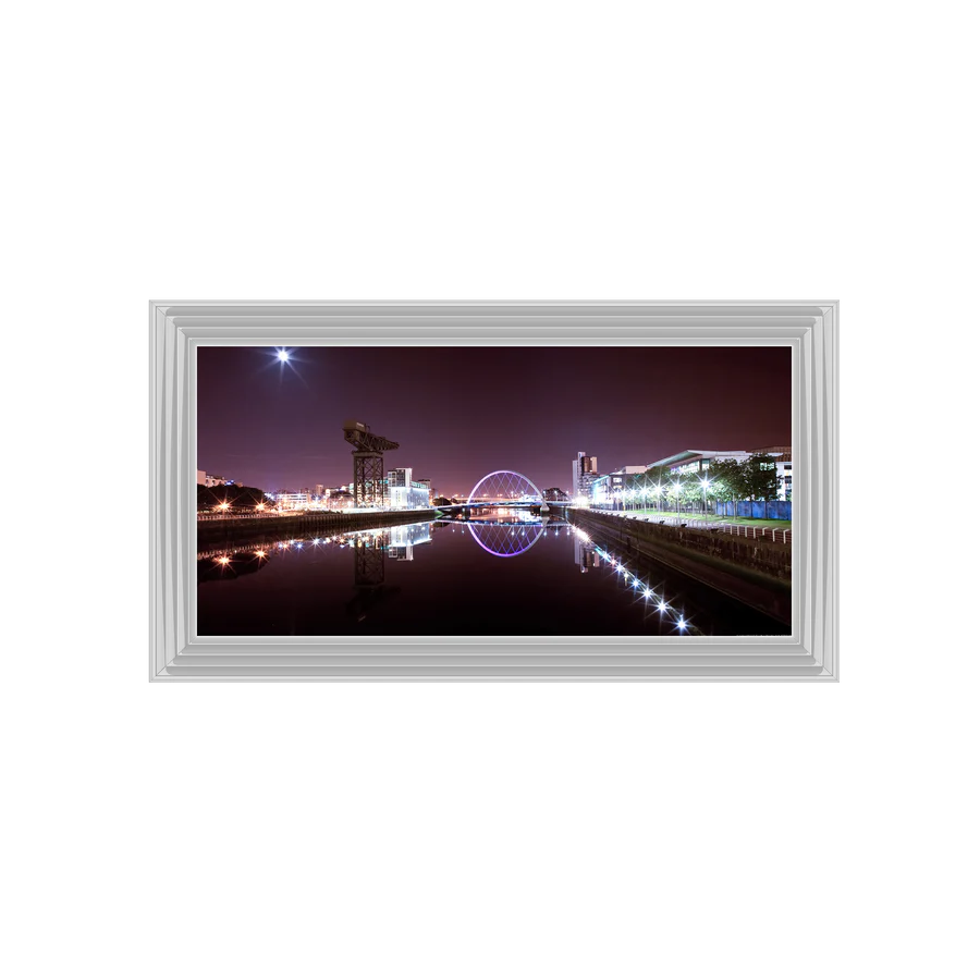 Lit Up Cityscape Of Glasgow - Framed Picture