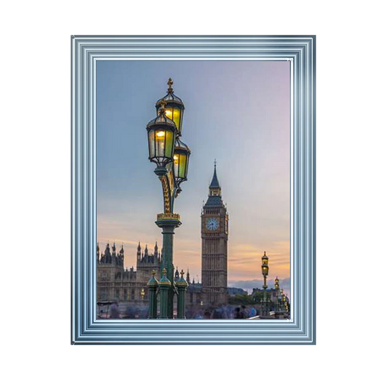 London Big Ben With Street Lamp - Framed Picture