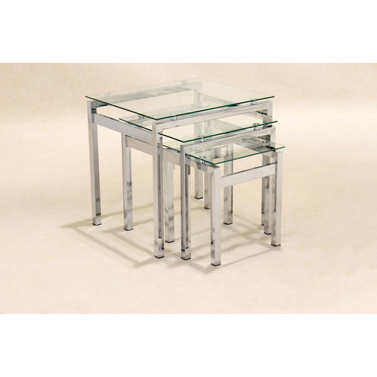 Elmstead - Nest Of 3 Tables - Clear Glass