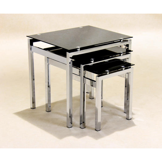 Elmstead - Nest Of 3 Tables - Black Glass