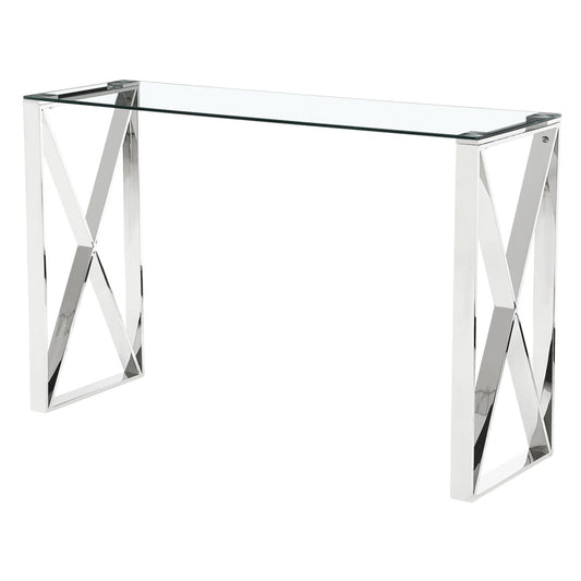 Neasden - Console Table - Clear Glass & Silver Legs