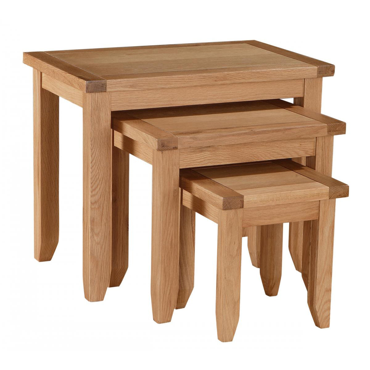 Perth - Nest Of 3 Tables - Solid Oak