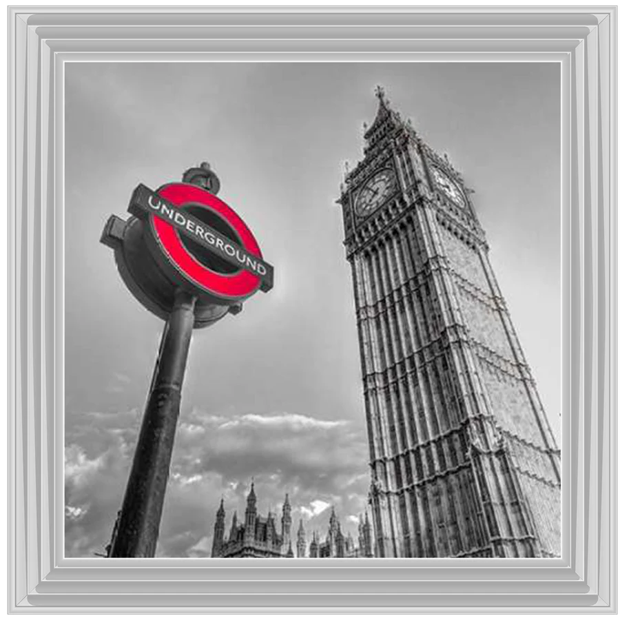 London Big Ben & Underground Sign – Framed Picture